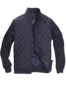 Mens Diamond Quilt Hybrid Jacket (3171) Navy