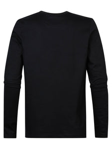 Long Sleeve Print Black T Shirt