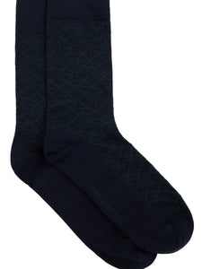 Navy Sock with Green Detail (1 Pair)