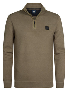 Knitted Half-Zip Sweater Mossy Green