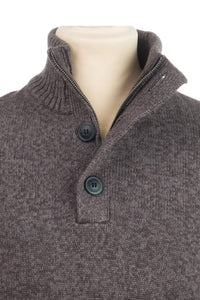 Petrol 1/4 Button 206 Brown Jumper