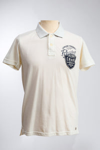 Cream Print Polo Shirt
